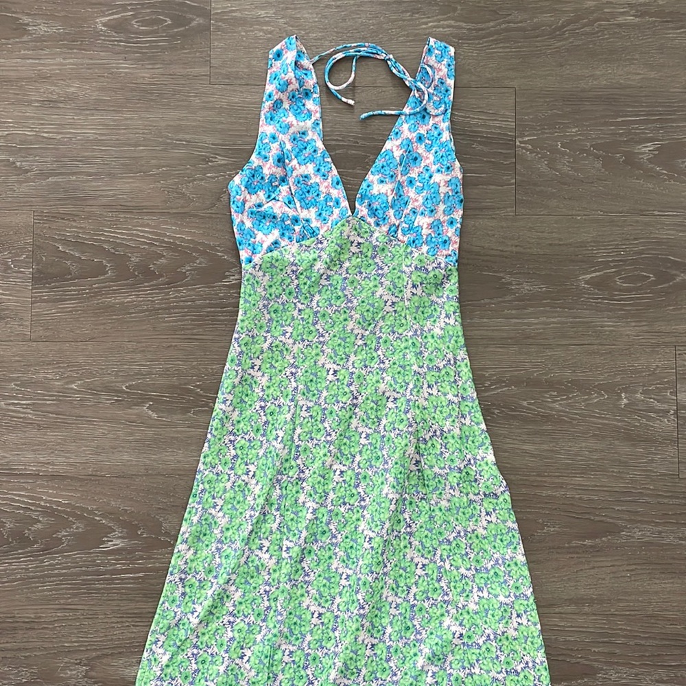 VRG GRL Postcards From Italy Bias Cut Midi Dress